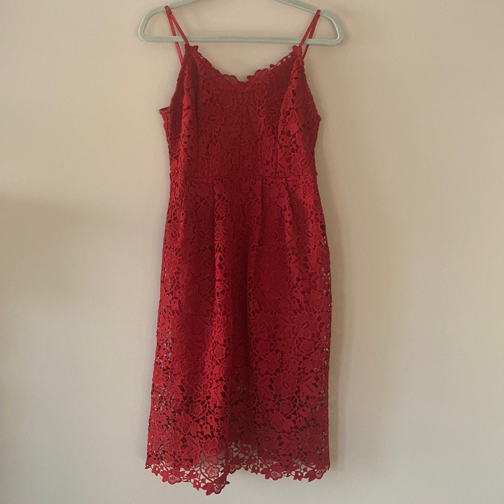 ASTR the Label Red midi lace dress